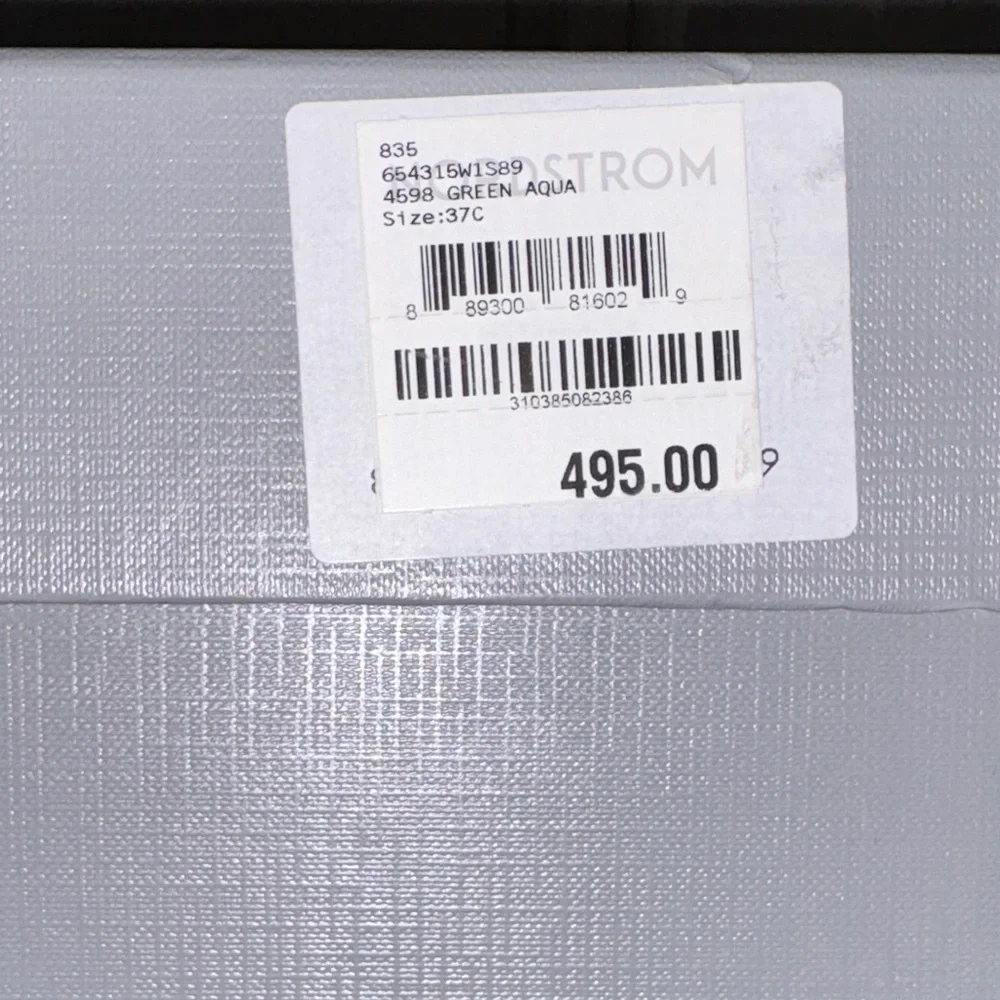 Balenciaga Sky Blue Embossed Slides - Picture 4 of 5